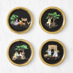 Williams Sonoma x Sheila Bridges Harlem Toile Coasters, Set of 4